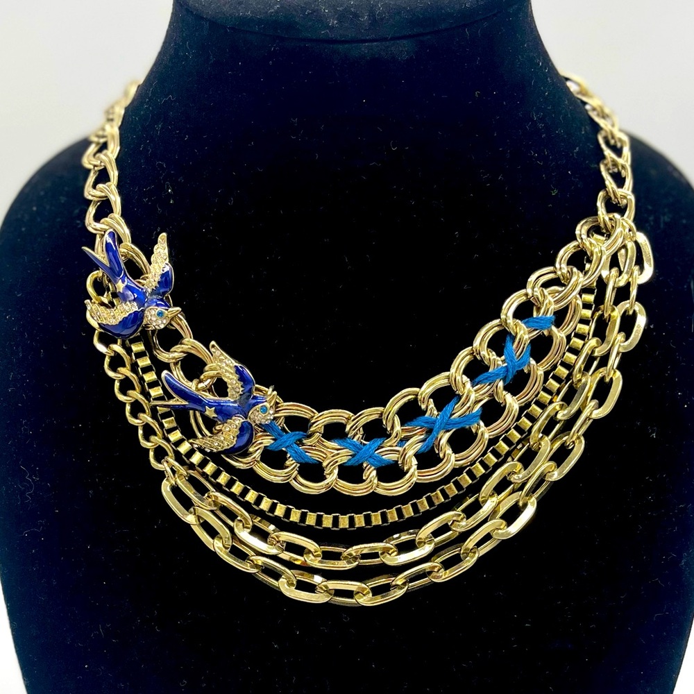 Brand new Betsy Johnson blue sparrow necklace